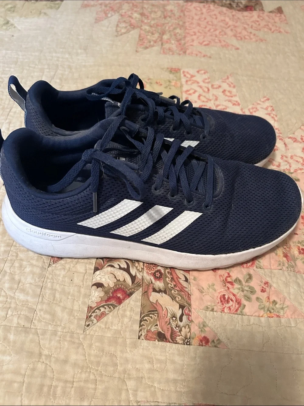 adidas Navy and White Athletic Running Shoes 9.5